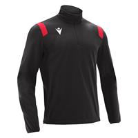 Gange 1/4 Zip Top BLK/RED XS Teknisk treningsgenser - Unisex